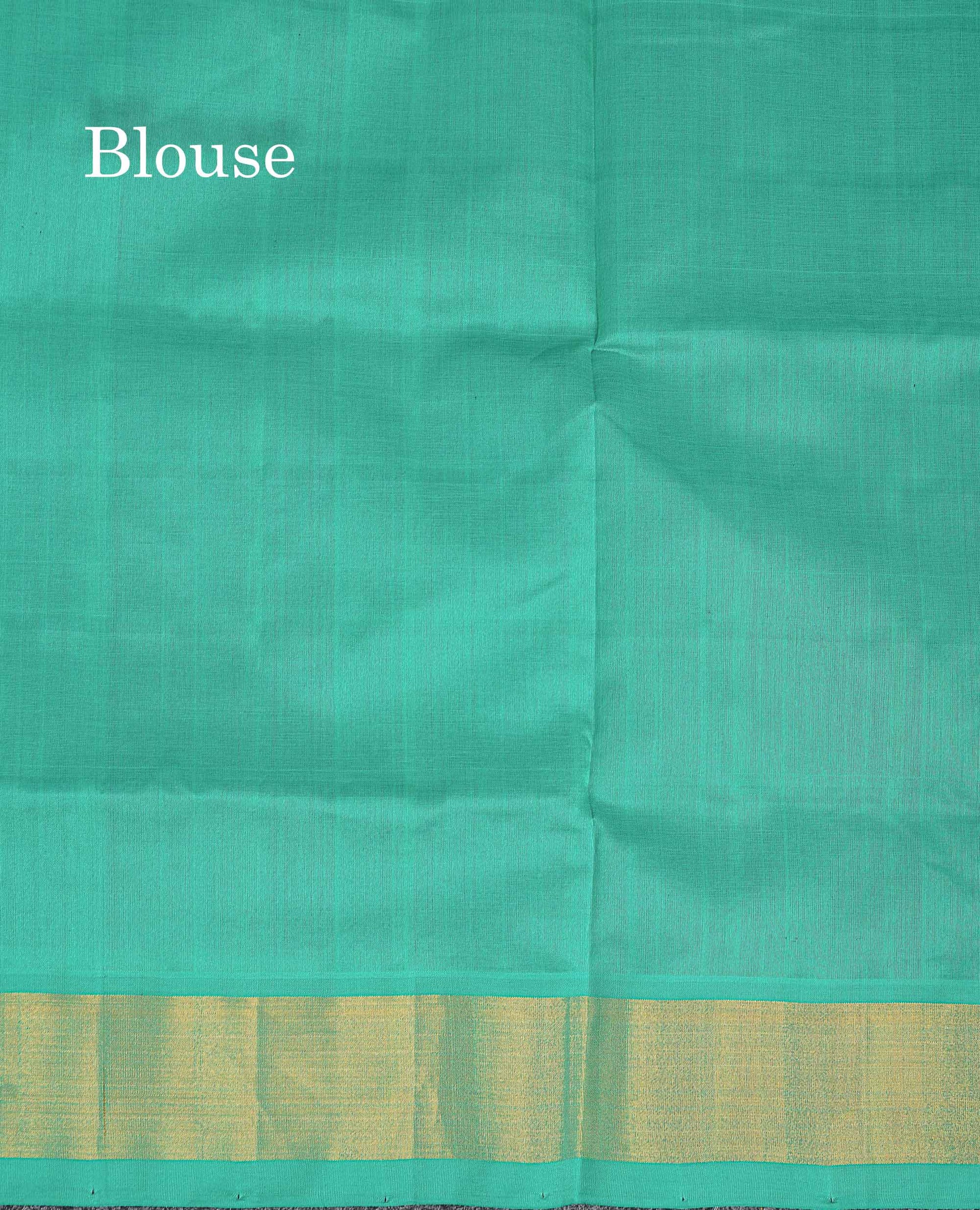 Contrast Light Rexona Green Blouse Of Magenta Pink Semi Silk Cotton Saree