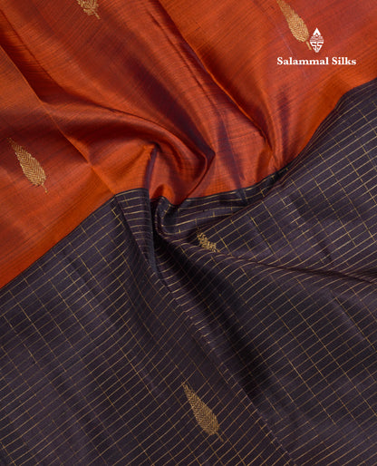 Beautiful Dual Tone Peacock Green And Violet Half & Half Pure Kanjivaram Silk Saree With Contrast Violet Blouse