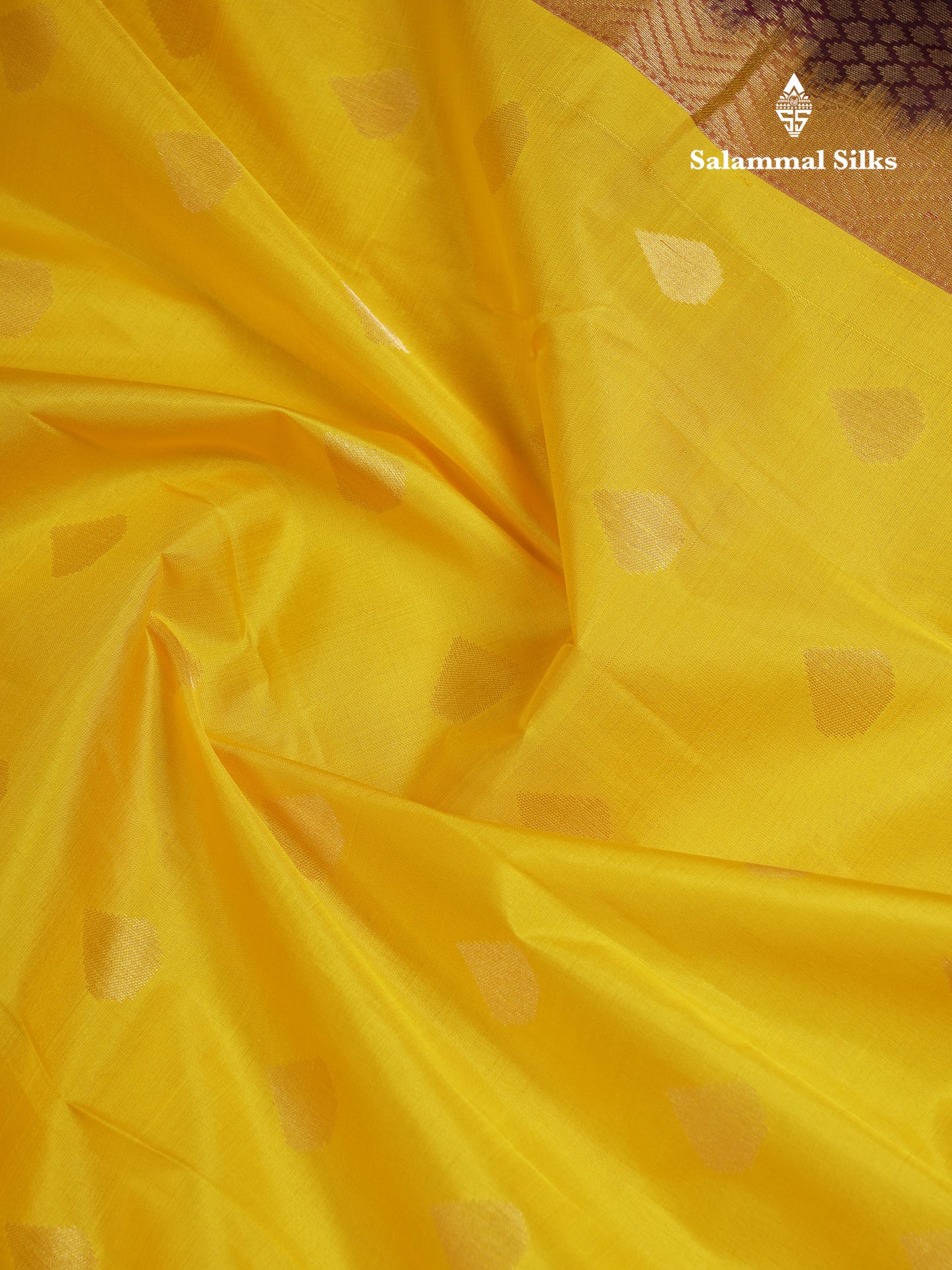 Beautiful Yellow Pure Kanjivaram Silk Saree With Contrast Black Traditional Border