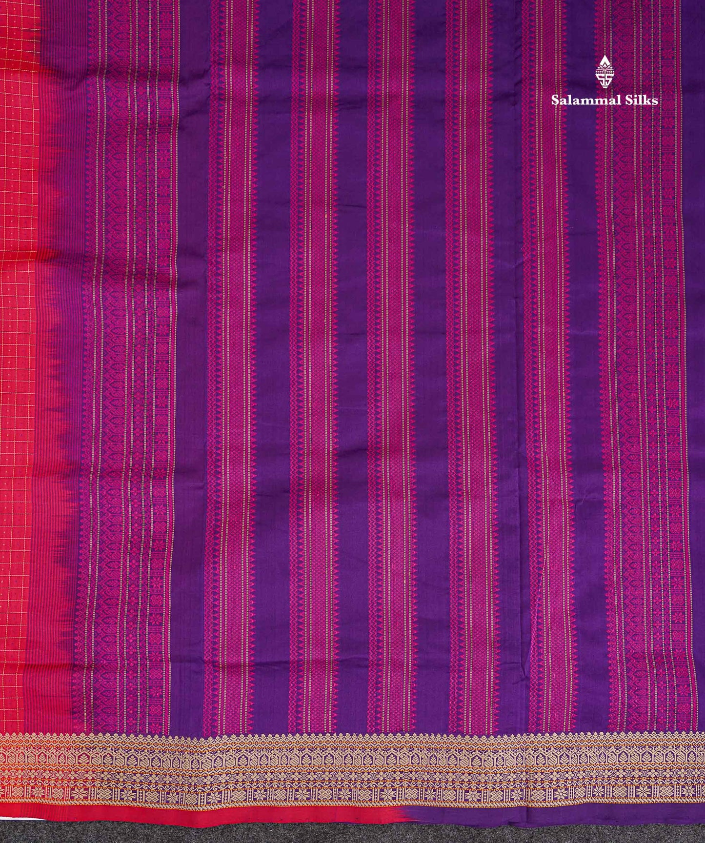 Pallu Of Pink Semi Silk Cotton Saree