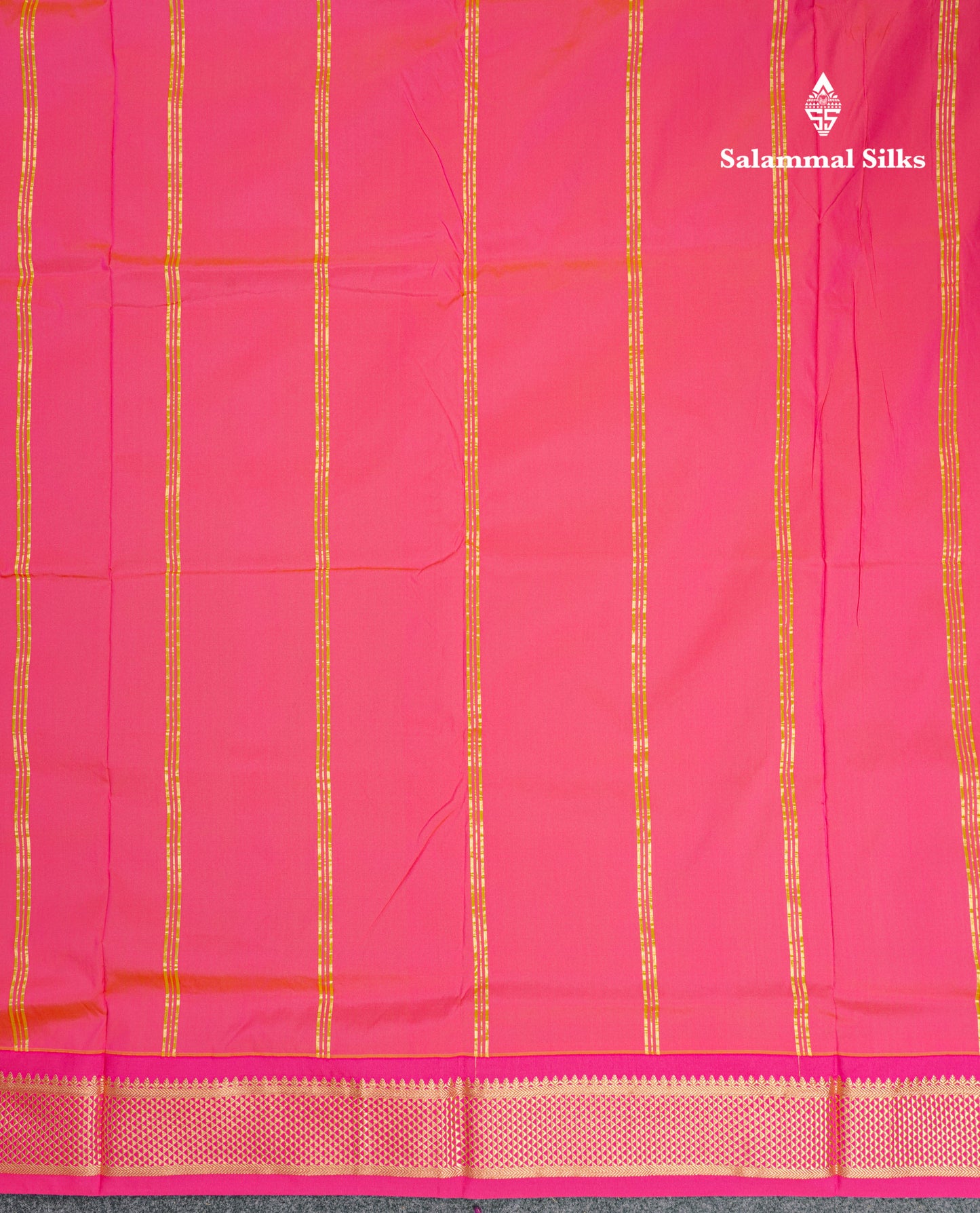 9 Yards Semi Silk Saree Pista Green with Contrast Pink Border