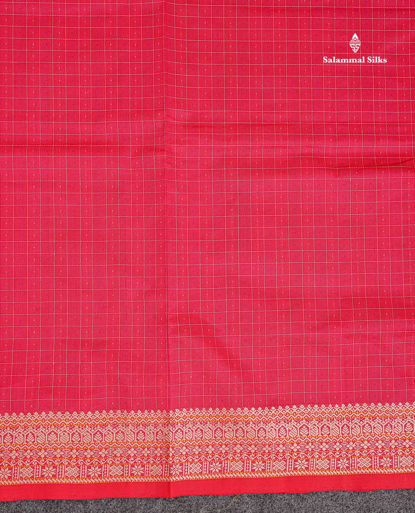 Thread Work Border Of Pink Semi Silk Cotton Saree 