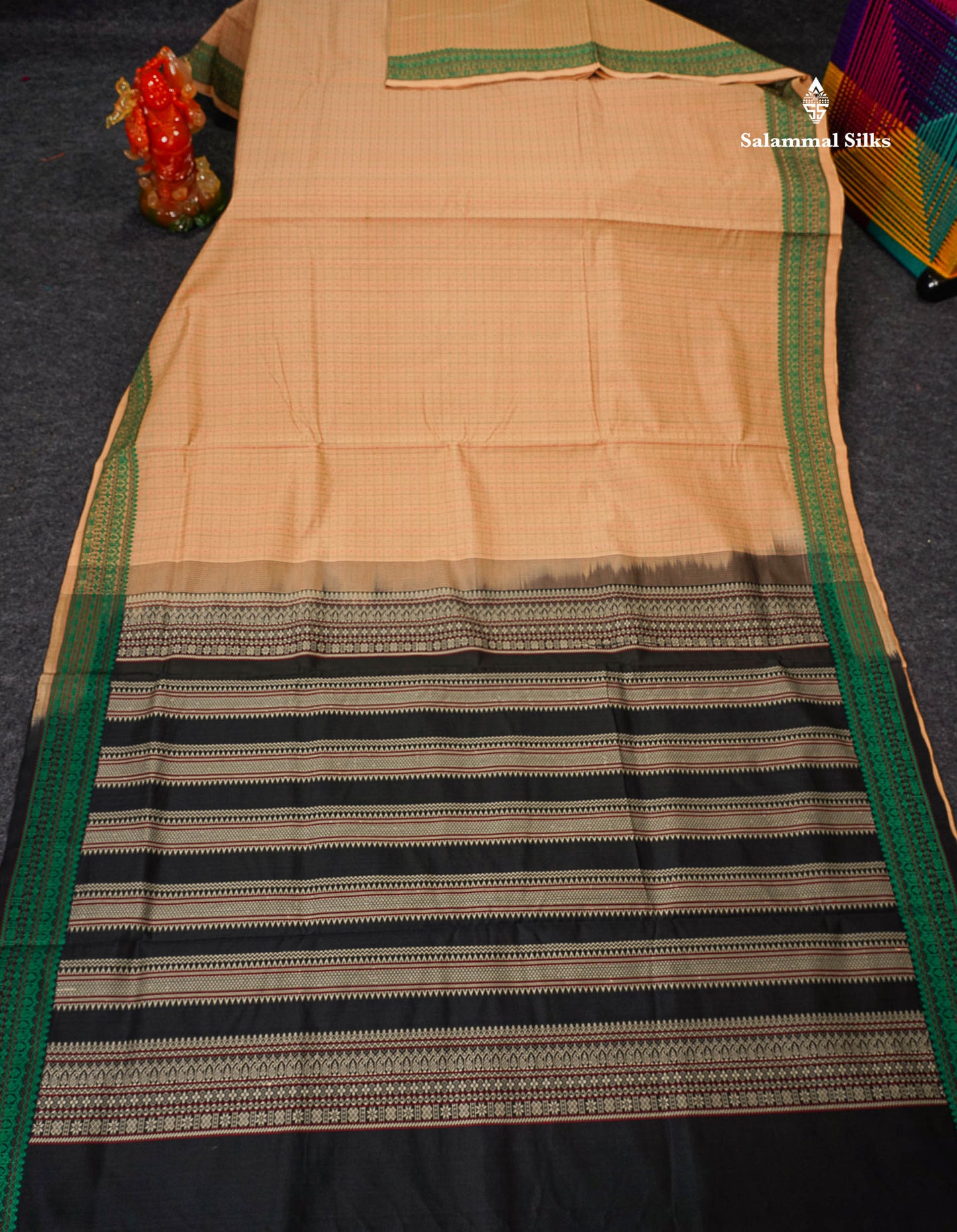 Full View Of Sandal Semi Silk Cotton Saree