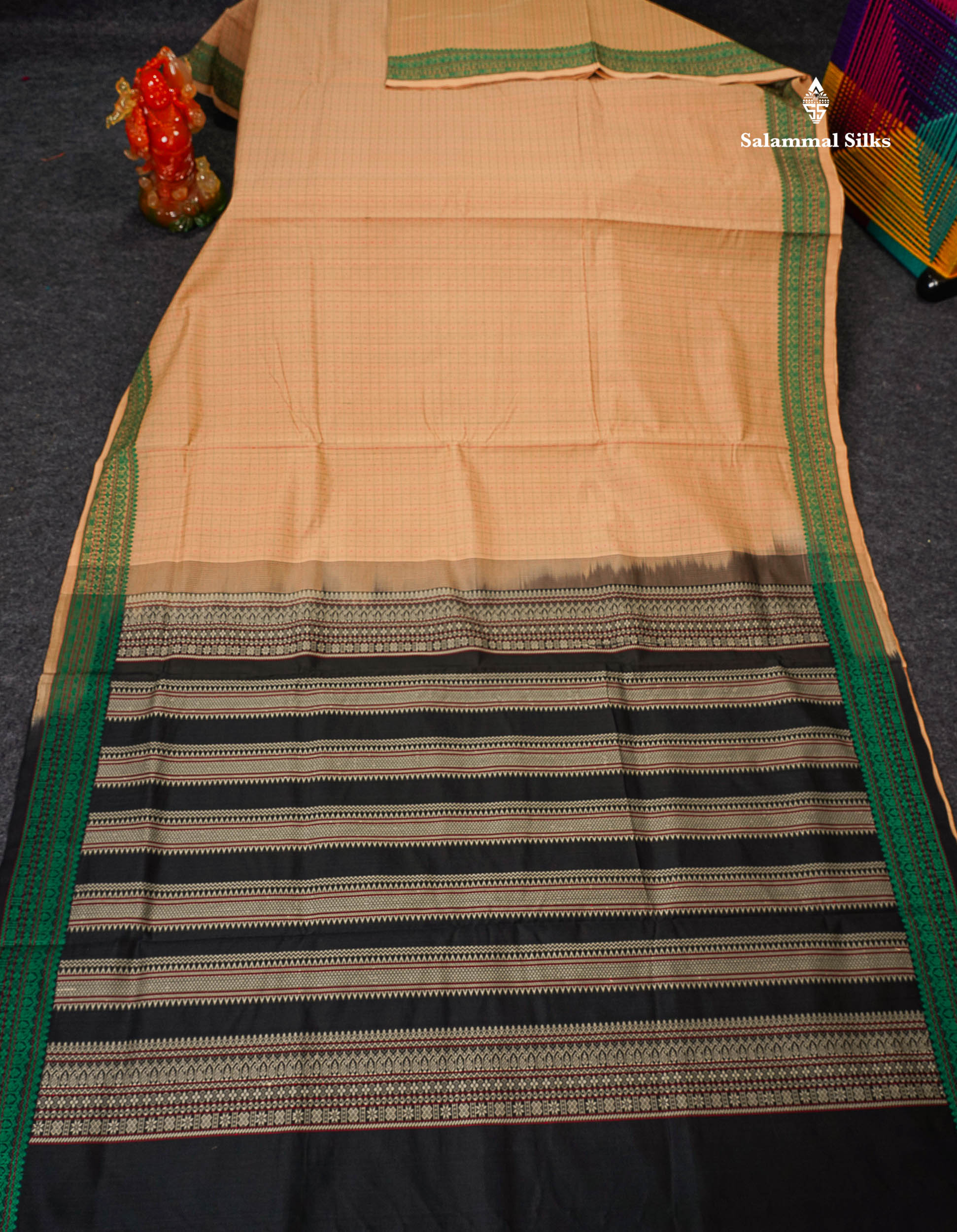 Full View Of Sandal Semi Silk Cotton Saree