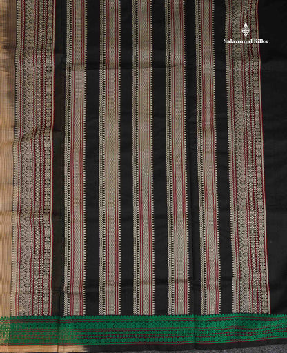 Pallu Of Sandal Semi Silk Cotton Saree
