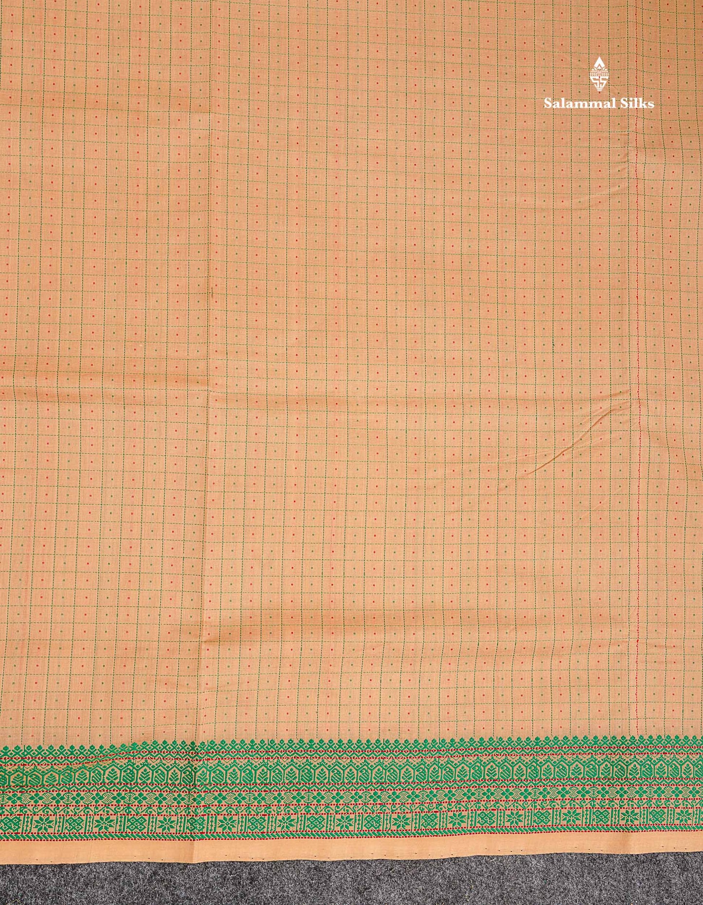 Thread Work Border Of Sandal Semi Silk Cotton Saree 