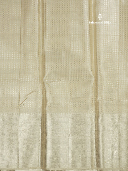 Silver Colour Tissue Kanjivaram Silk Saree Pure Zari With Traditional Self Border