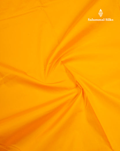 9 Yards Semi Silk Saree Mango Yellow with Contrast Maroon Border