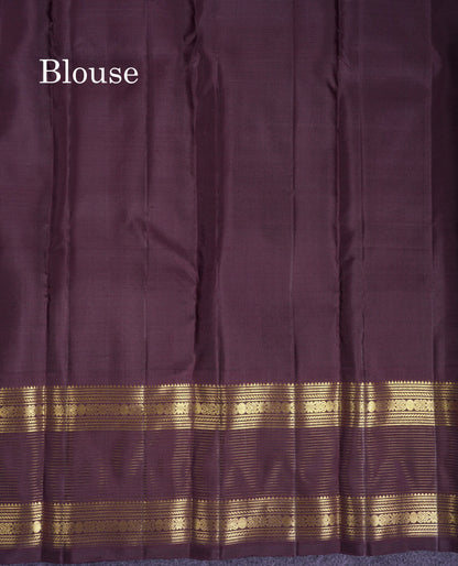 Beautiful Dark Maroon Pure Kanjivaram Silk Saree With Contrast Dark Brown Traditional Border