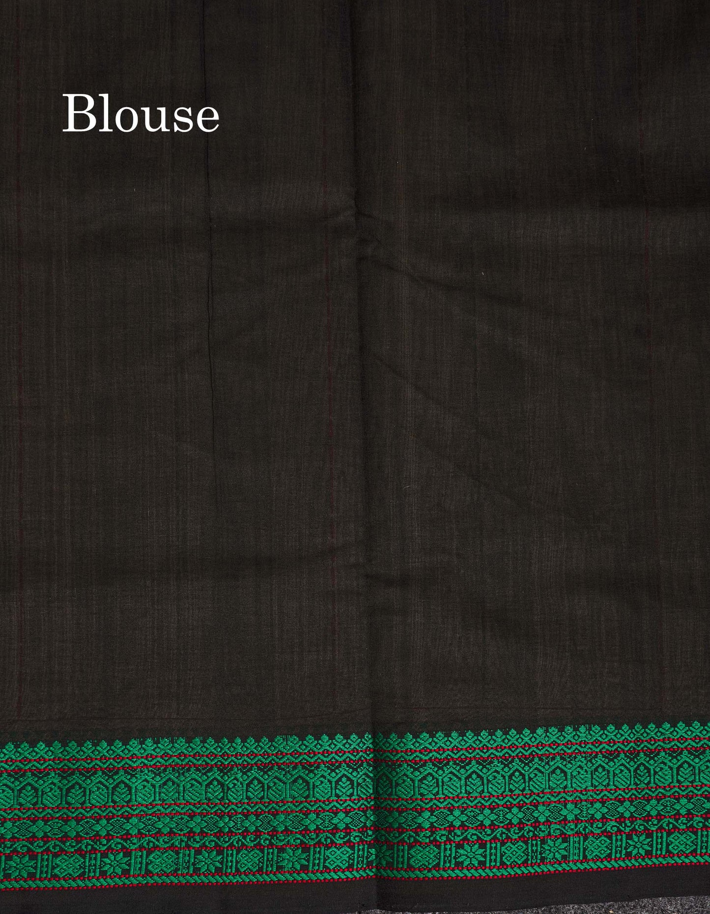 Contrast Black Blouse Of Sandal Semi Silk Cottn Saree 