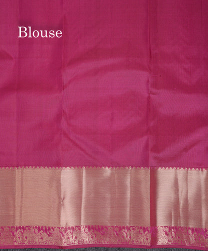 Beautiful Half White Pure Kanjivaram Silk Saree With Traditional Evening Morning Small Pallaku Border