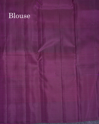 Beautiful Paalum Pazham Big Checks With Butta Pure Kanjivaram Silk Saree With Contrast Maroon Blouse