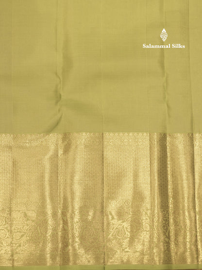 Pinkish Brown Colour Pure Kanjivaram Fancy Silk Saree with Rexona Green Border