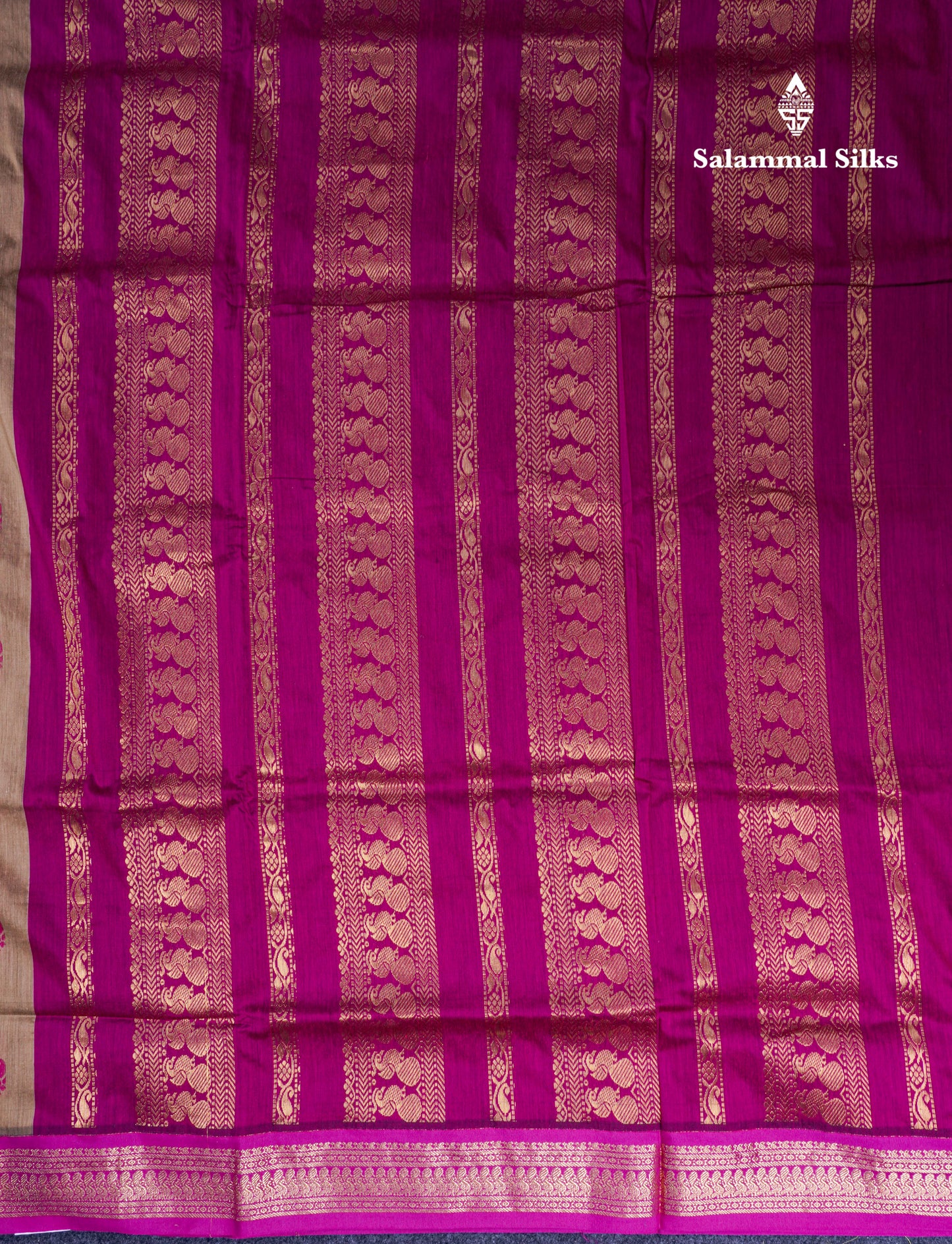 Mehandi Green Kalyani Cotton Saree With Contrast Pink Border