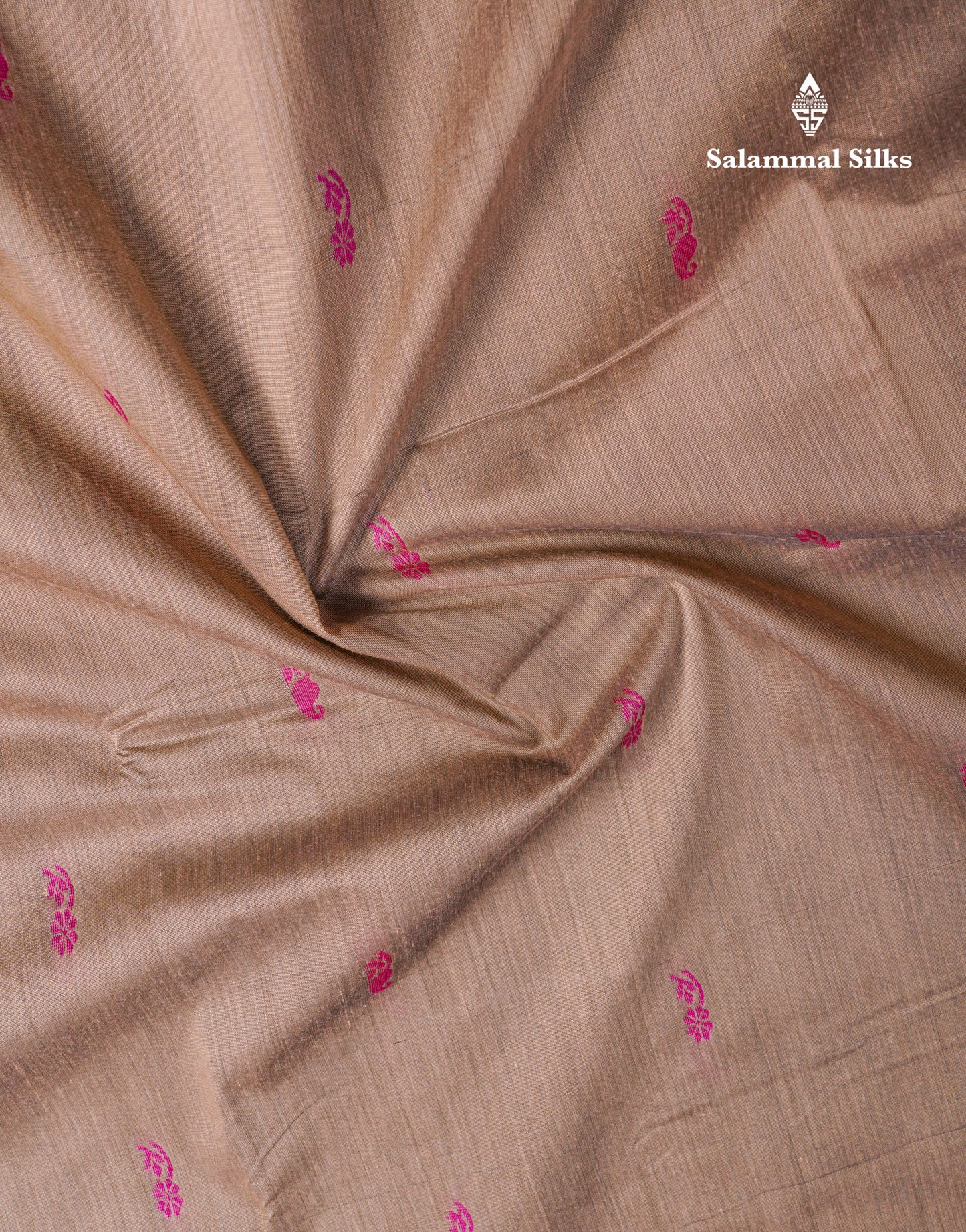 Mehandi Green Kalyani Cotton Saree With Contrast Pink Border