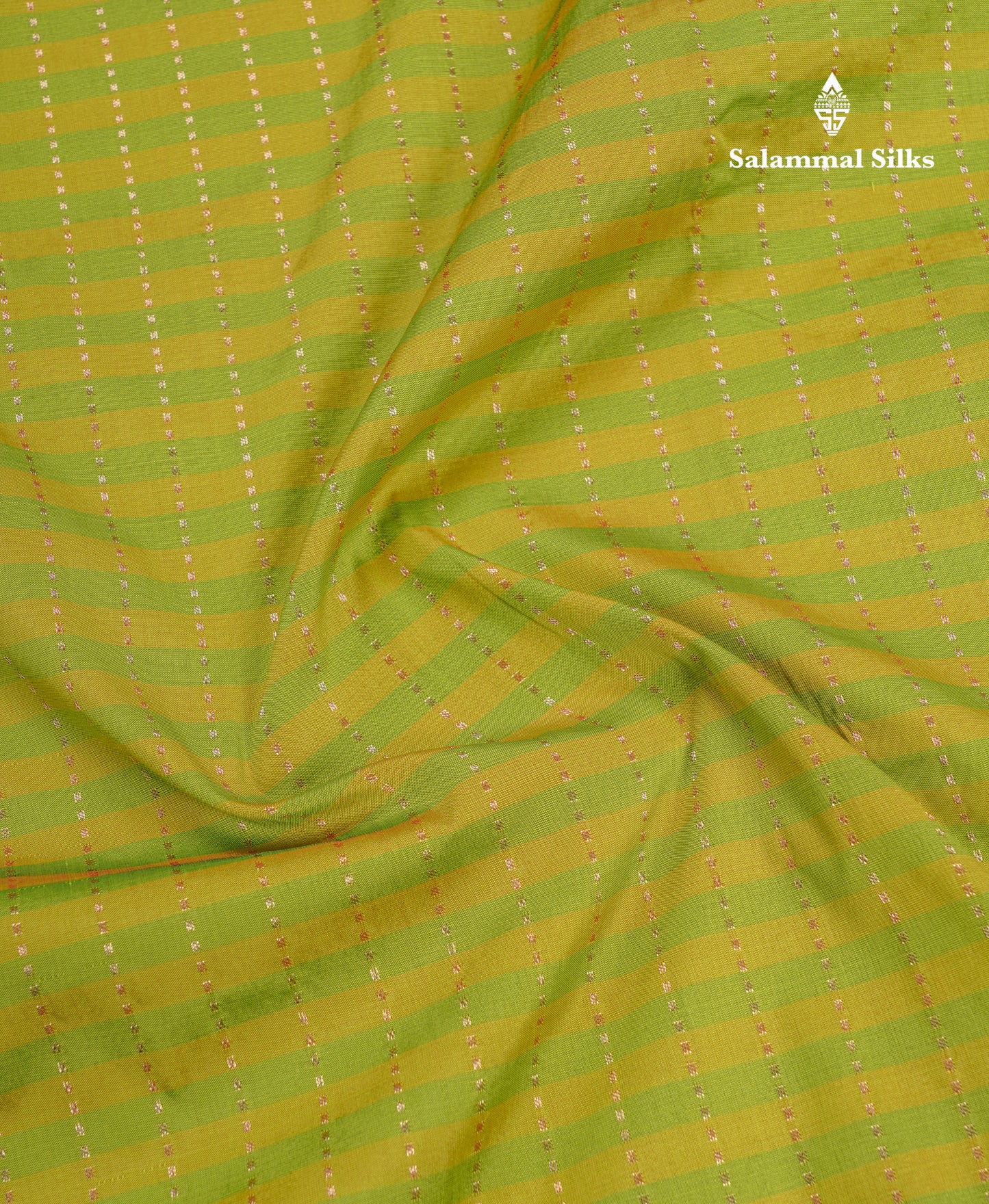 9 Yards Semi Silk Saree Light Green & Parrot Green with Light Onion Pink Border