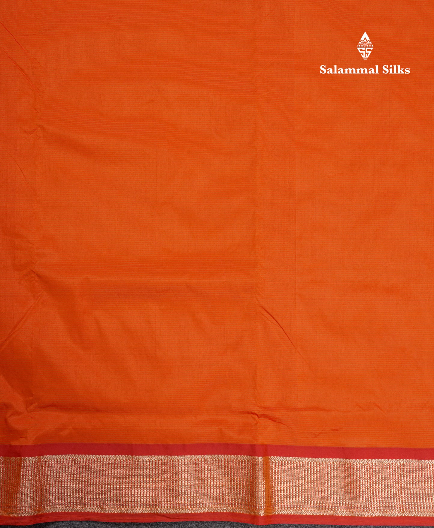 9 Yards Semi Silk Saree Orange Colour with Red Border