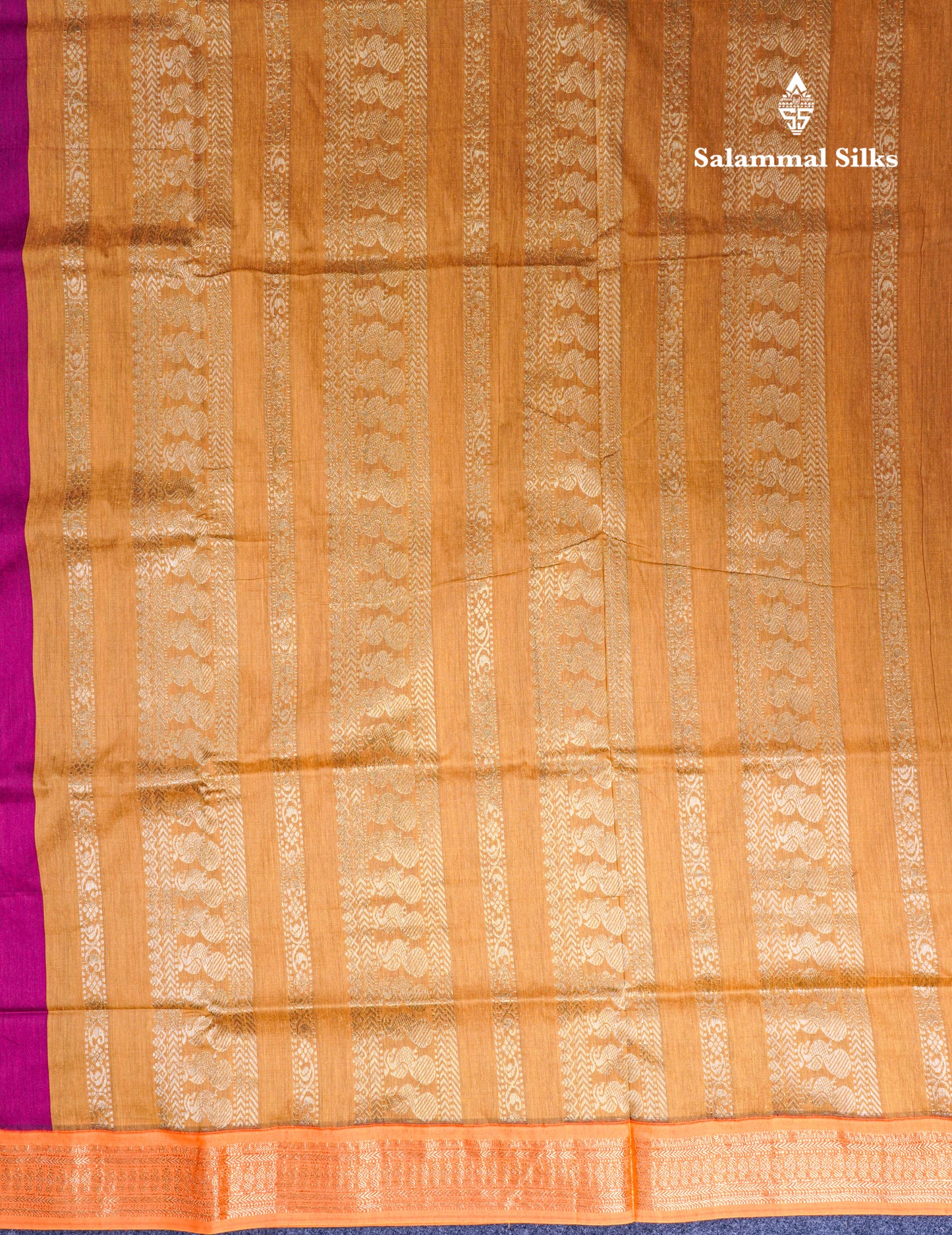 Pink Shade Kalyani Cotton Saree With Contrast Mango Yellow Border