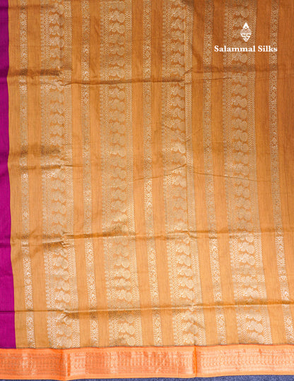 Pink Shade Kalyani Cotton Saree With Contrast Mango Yellow Border