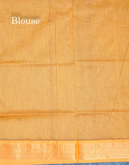 Pink Shade Kalyani Cotton Saree With Contrast Mango Yellow Border