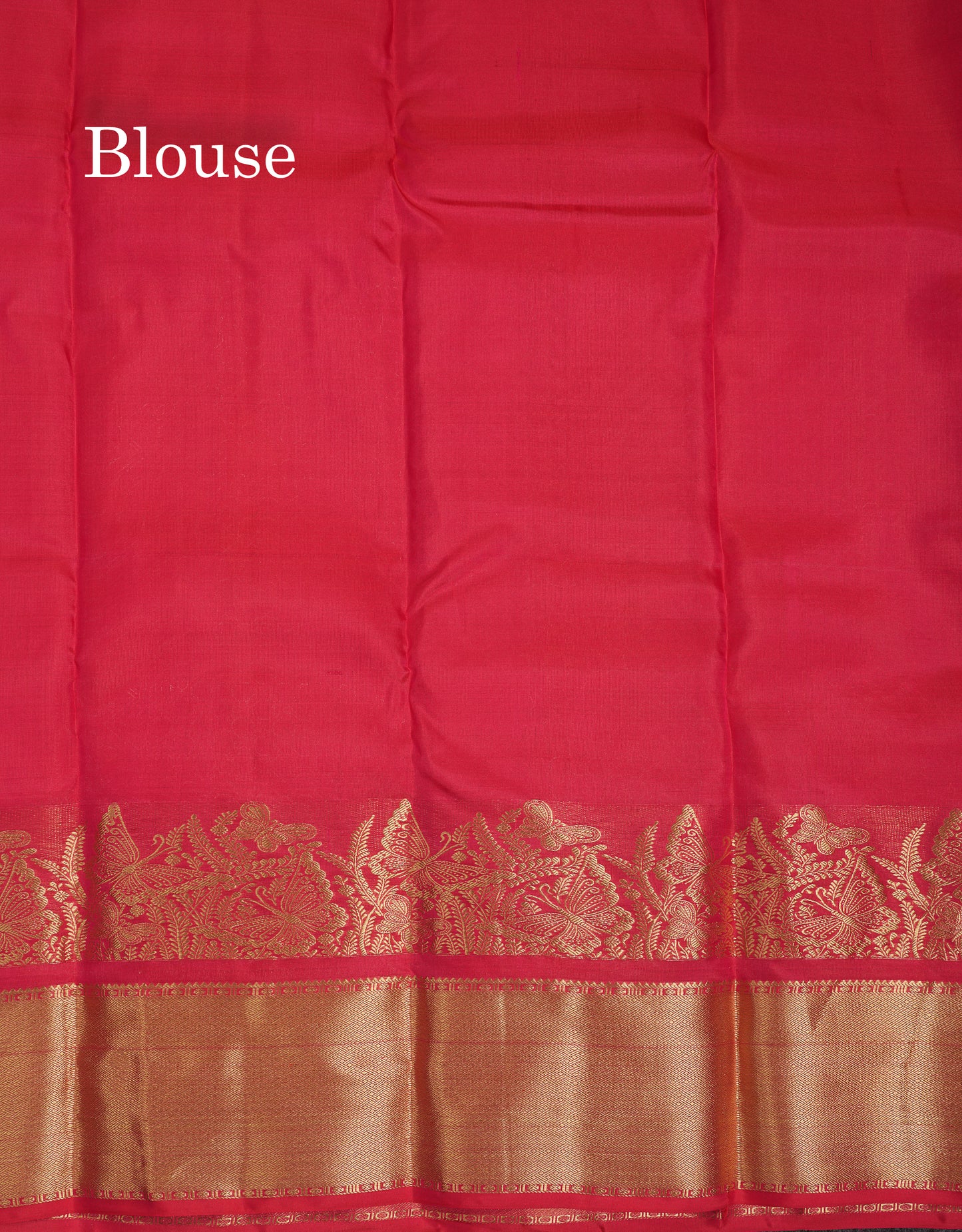 Beautiful Pinkish Red Plain Pure Kanjivaram Silk Saree With Traditional Border