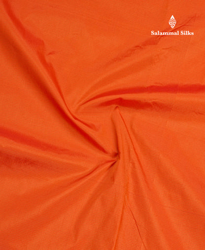9 Yards Semi Silk Saree Orange Colour with Red Border