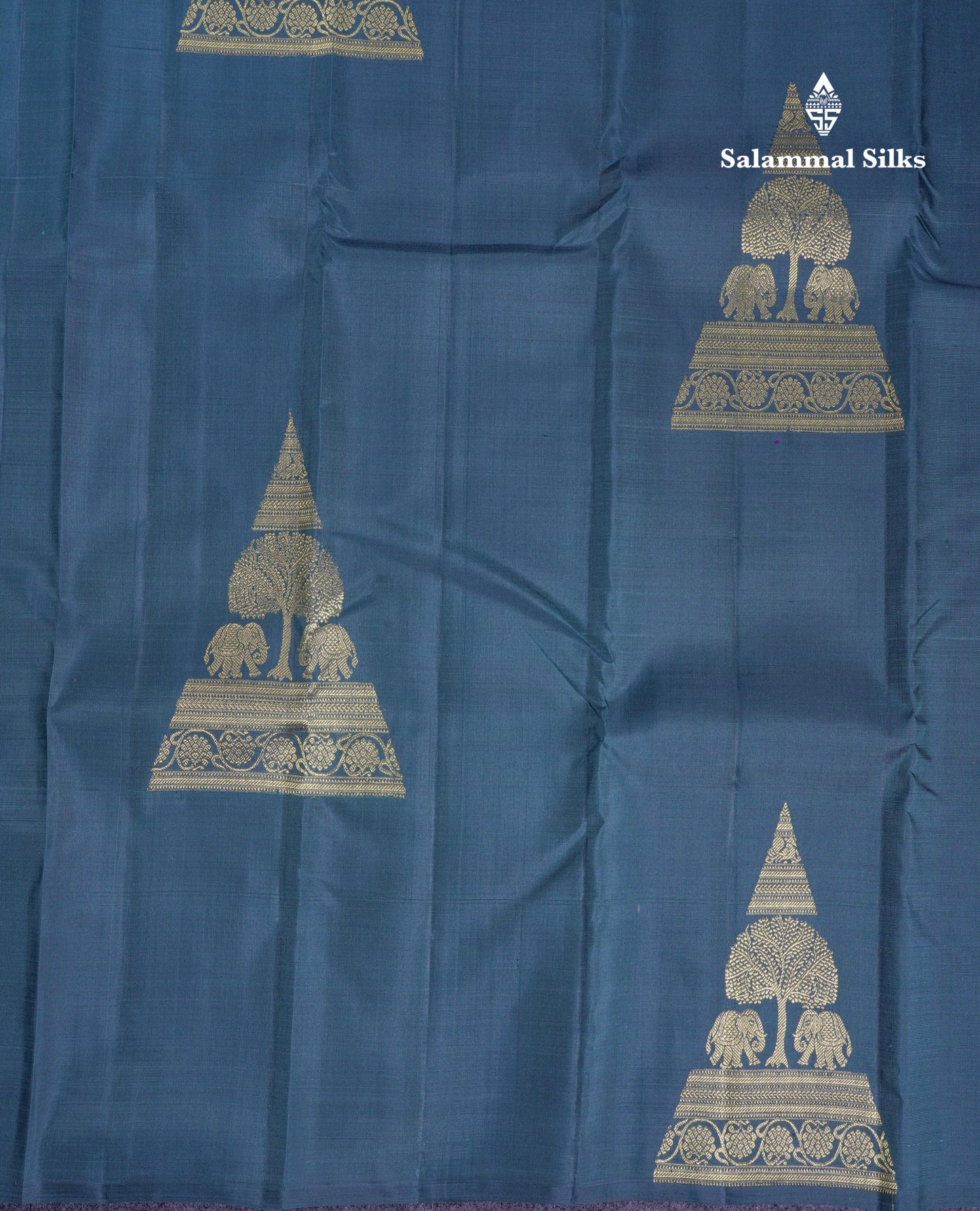 Beautiful Ramar Blue Pure Kanjivaram Silk Saree With Contrast Maroon Blouse