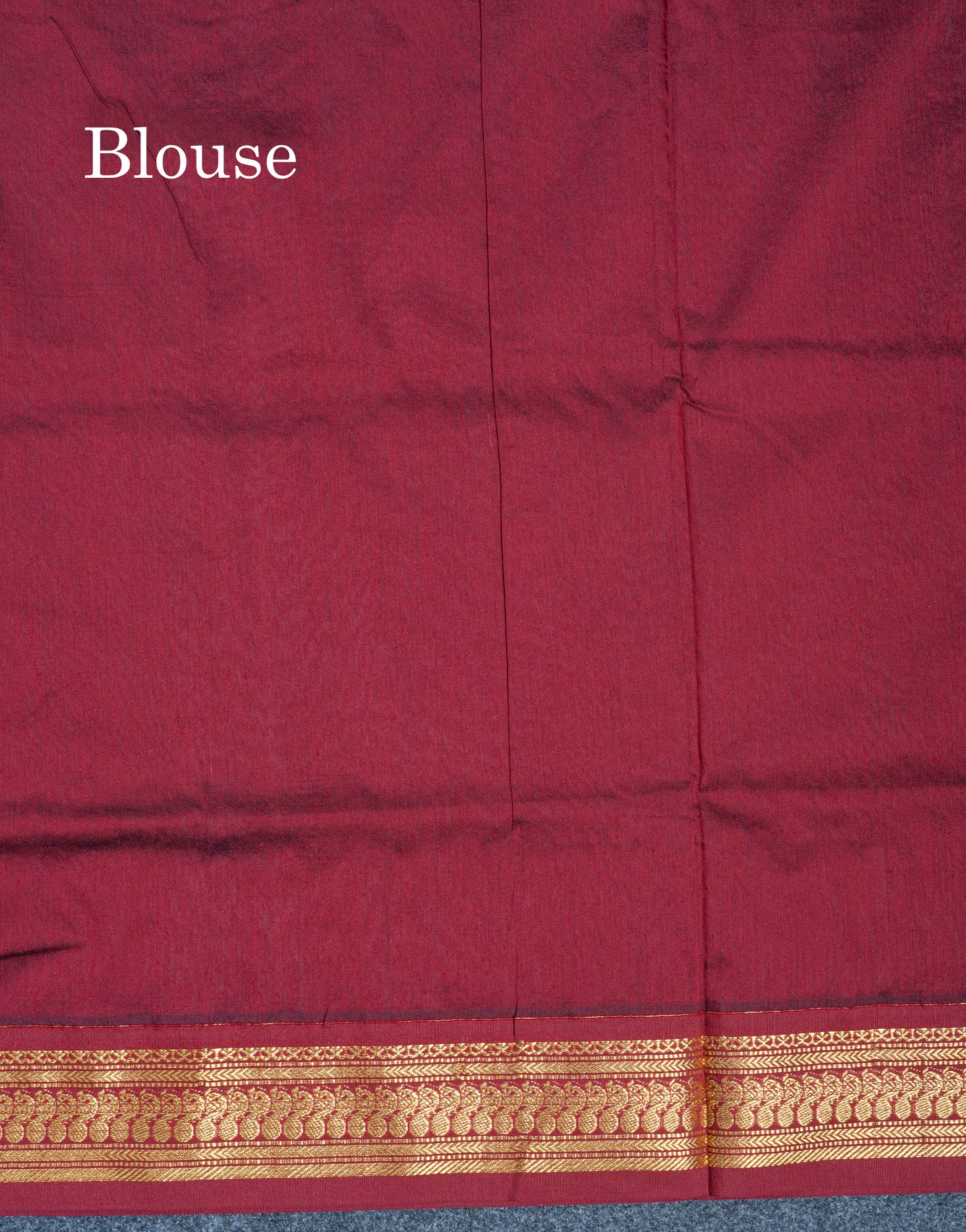 Light Grey Kalyani Cotton Saree With Contrast Maroon Border