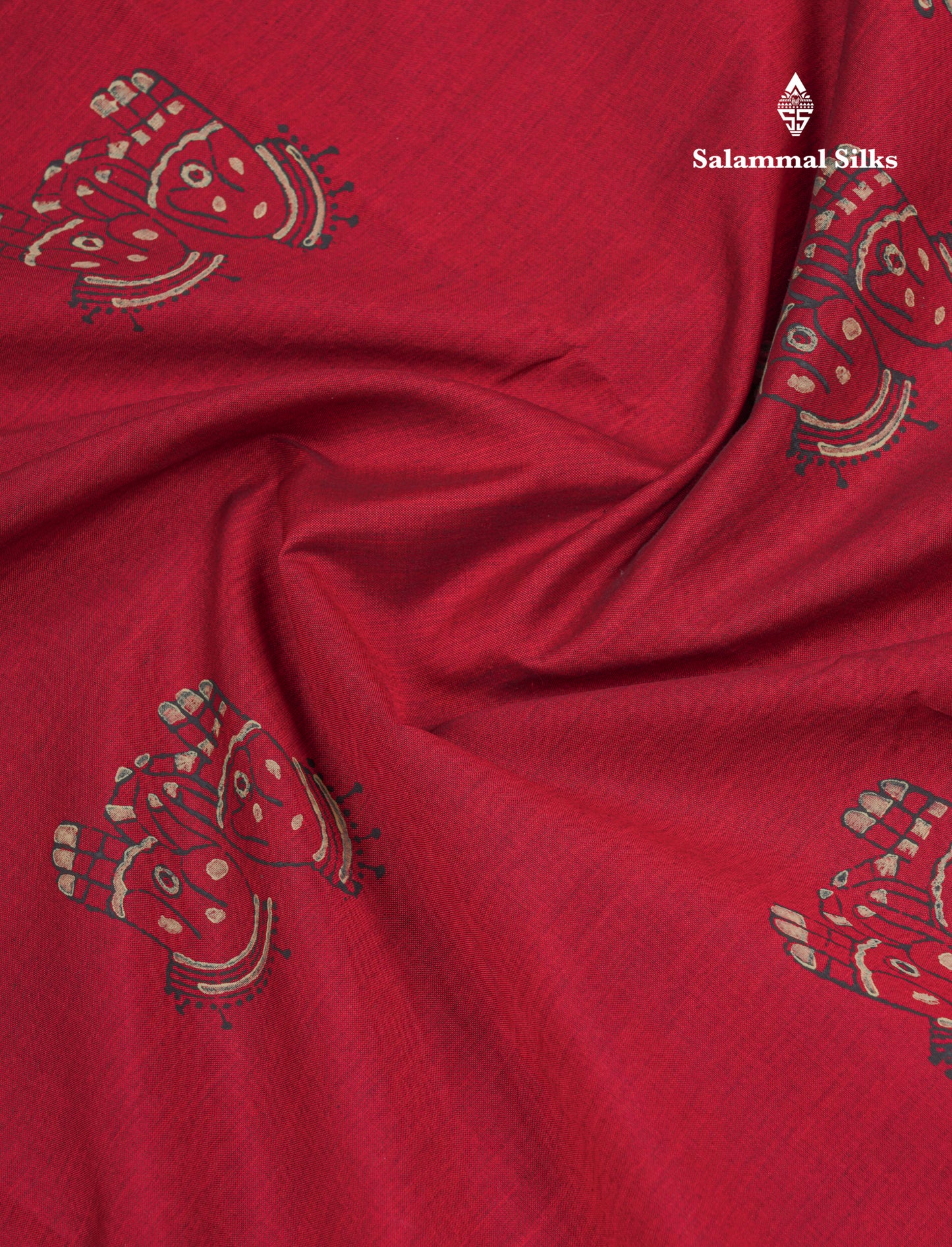 Maroon South Cotton Printed Saree With Contrast Grey White Blouse