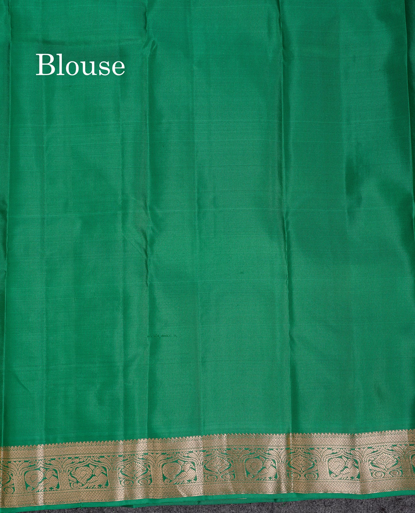 Beautiful Saffire Green Pure Kanjivaram Silk Saree With Traditional Small Border