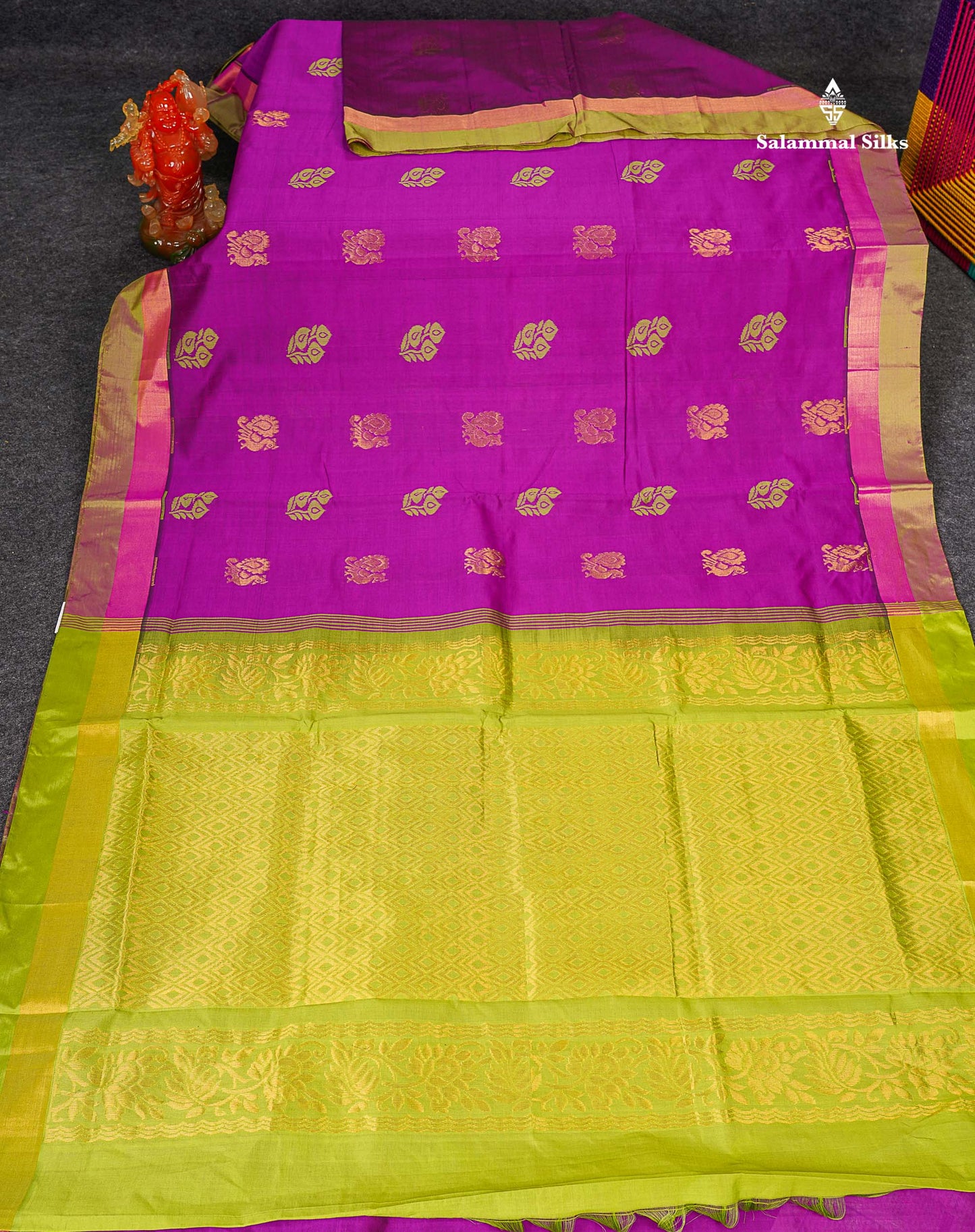 Full View Of Purple Semi Silk Cotton Saree