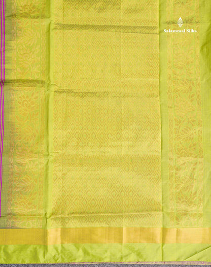 Pallu Of Purple Semi Silk Cotton Saree 