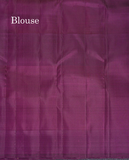 Beautiful Paalum Pazham Big Checks With Butta Pure Kanjivaram Silk Saree With Contrast Maroon Blouse