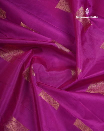 Beautiful Vadamalli Pure Kanjivaram Silk Saree With Traditional Evening Morning Border