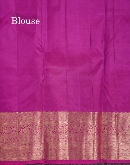 Beautiful Vadamalli Pure Kanjivaram Silk Saree With Traditional Evening Morning Border