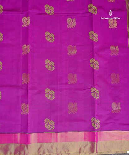 Border Of Purple Semi Silk Cotton Saree 