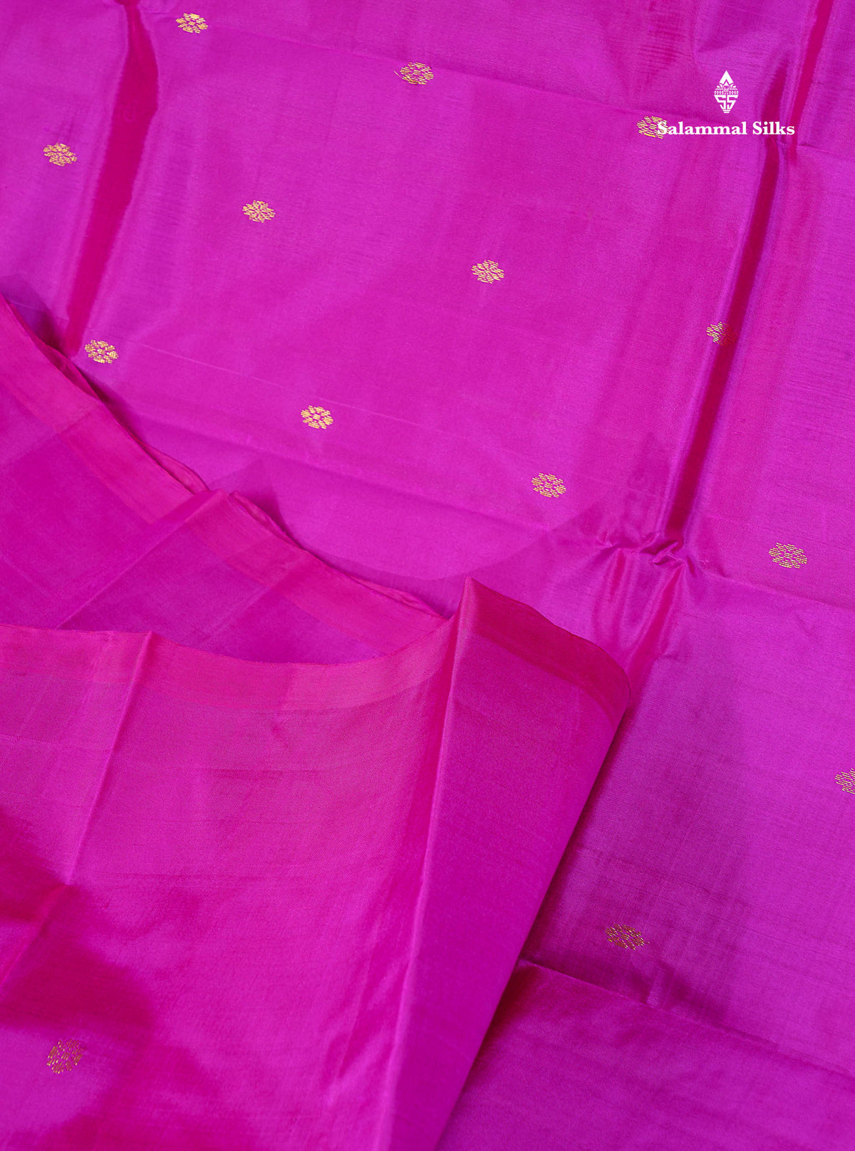 One Side Border Pure Silk Saree - Vadamalli Colour Body Zari Butta With Purple Border