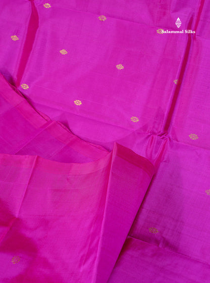 One Side Border Pure Silk Saree - Vadamalli Colour Body Zari Butta With Purple Border