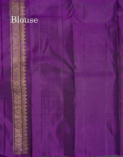 Beautiful Ramar Blue Pure Kanjivaram Silk Saree With Contrast Maroon Blouse