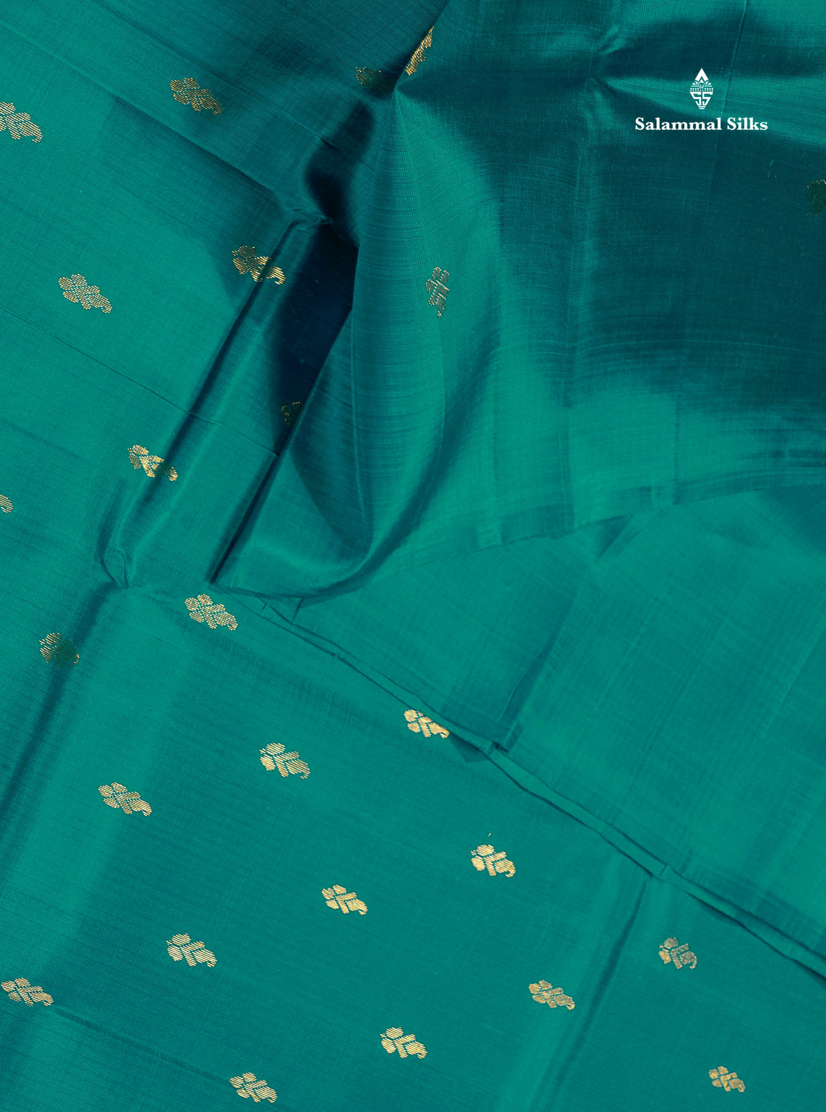 One Side Border Pure Silk Saree - Teal Green Colour Body Zari Butta With Manthulir Green Border