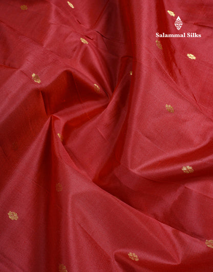 Maroon Pure Kanjivaram Silk Saree With Contrast Green One Side Border