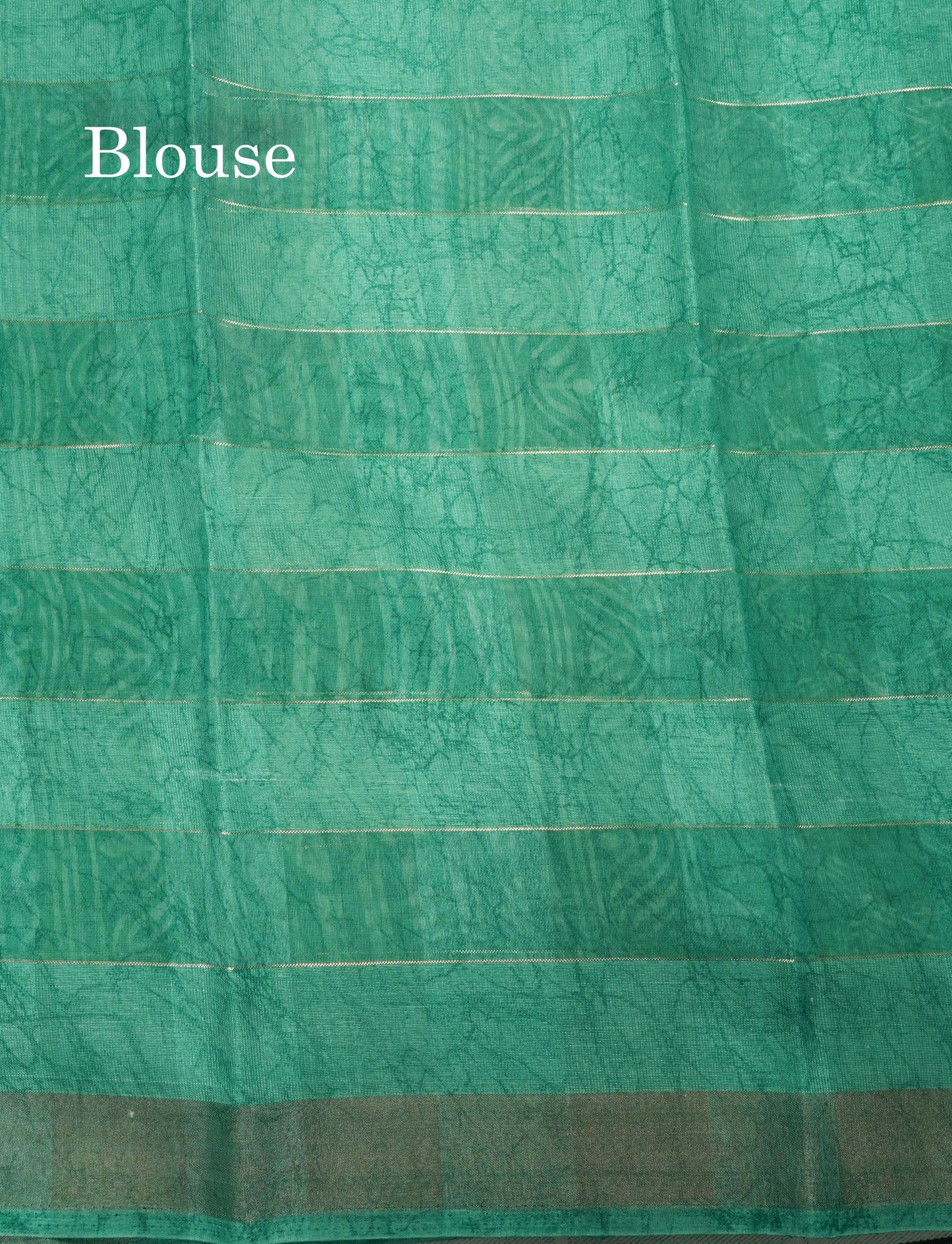 Army Green Printed Cotton Mix Saree With Tissue Border