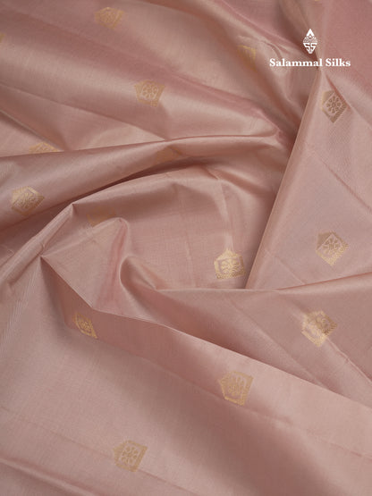 Beautiful Light Chocolate Pure Kanjivaram Silk Saree With Contrast Redish Maroon Traditional Border