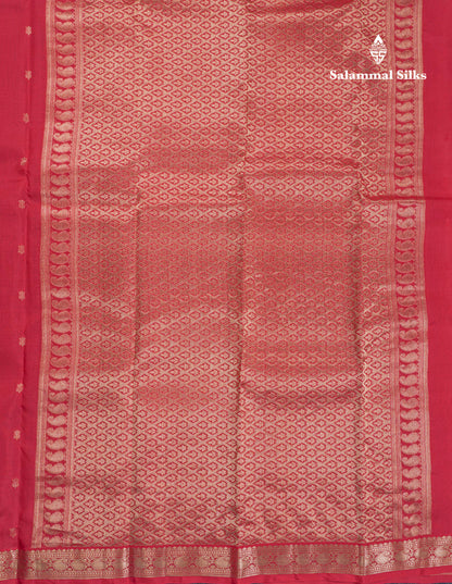 Chilly Red Pure Kanjivaram Silk Saree With Self Small Traditional Border