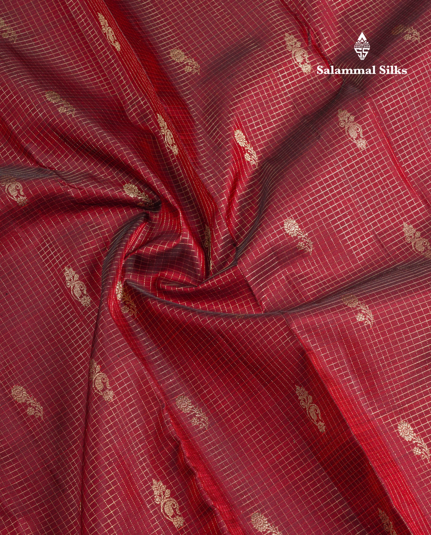 Beautiful Purple Zari Checks With Butta Pure Kanjivaram Silk Saree With Contrast Oniom Pink Traditional Border