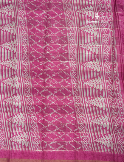Army Green Printed Cotton Mix Saree With Tissue Border