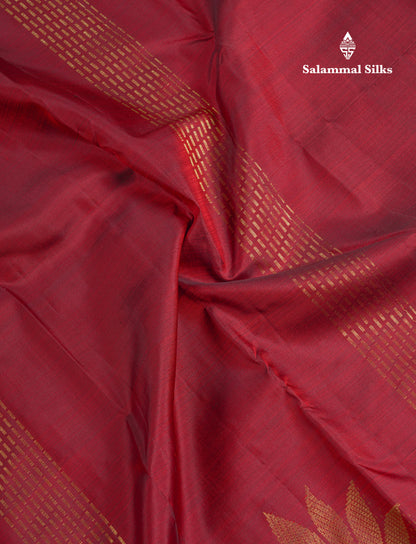 Beautiful Dark Maroon Fancy Pure Kanjivaram Silk Saree With Contrast Purple Blouse