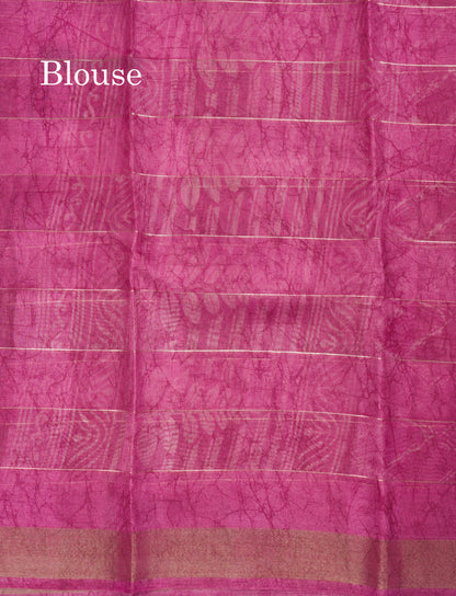 Army Green Printed Cotton Mix Saree With Tissue Border