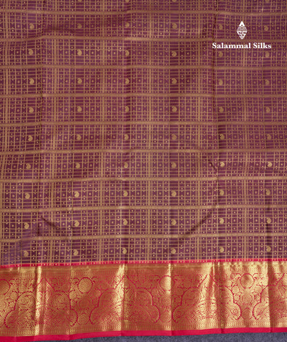 Beautiful Dark Brown Briddal Pure Kanjivaram Silk Saree With Contrast Reddish Maroon Traditional Border