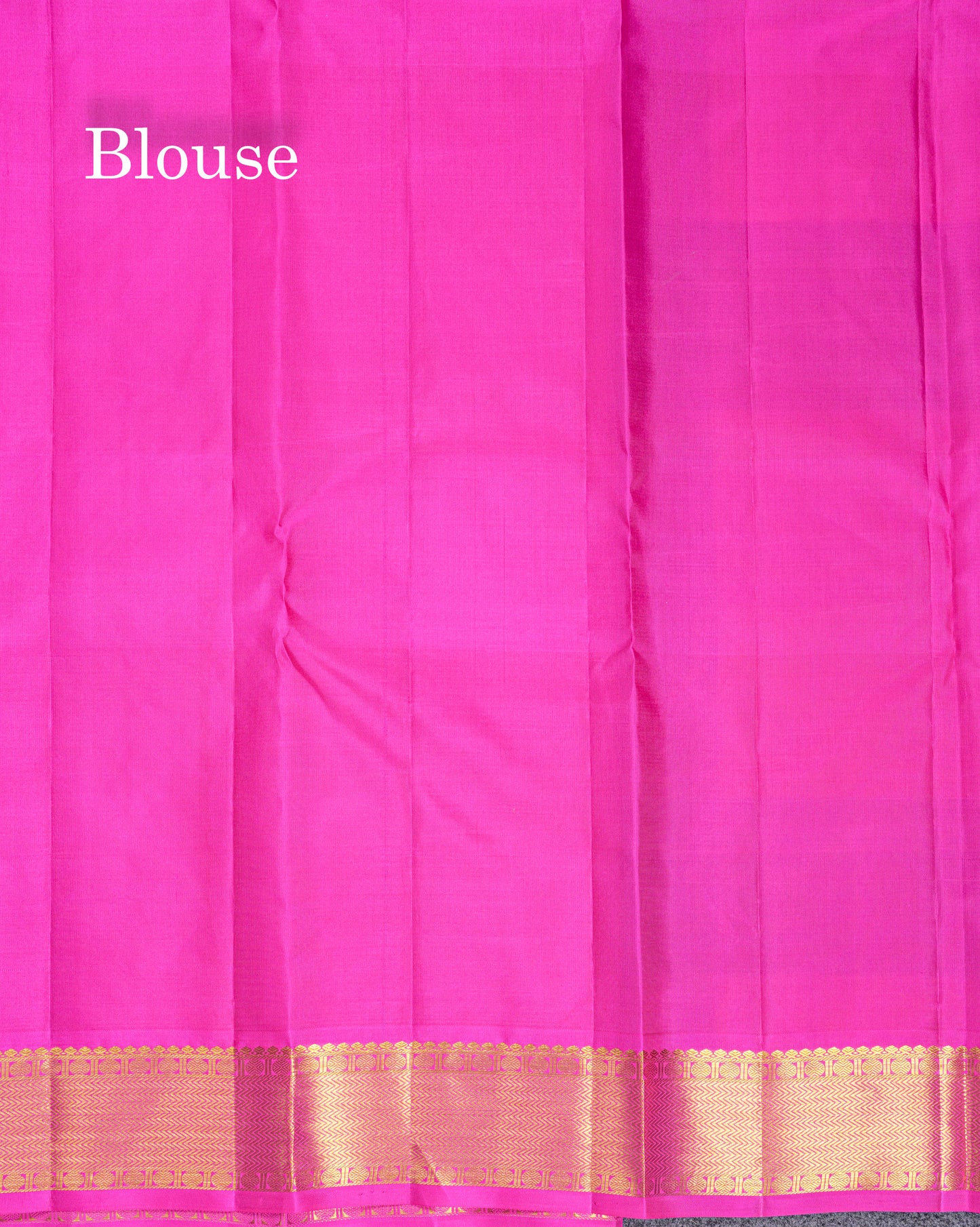 Paalum Pazham Checks Kanjivaram Pure Silk Saree With Contrast Pink Border